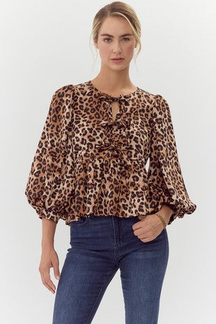 Bow Tie Leopard Top