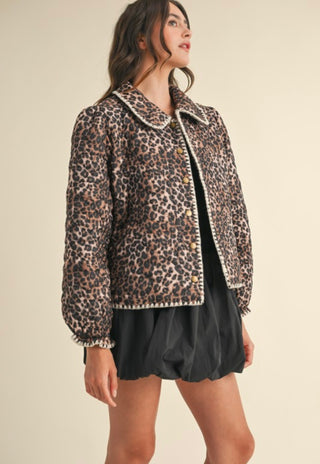 Lanie Cheetah Quilted Jacket