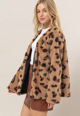 Celine Faux Fur Leopard Jacket