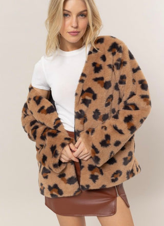 Celine Faux Fur Leopard Jacket