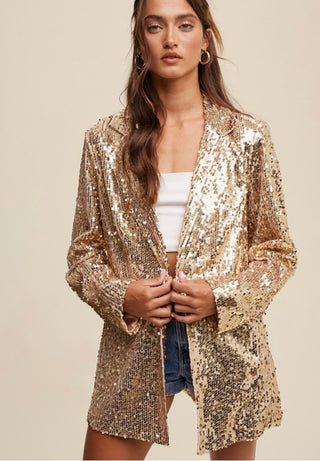 Gia Oversized Sequin Blazer