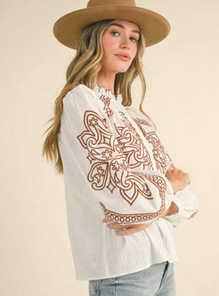 Elaine Embroidered Top