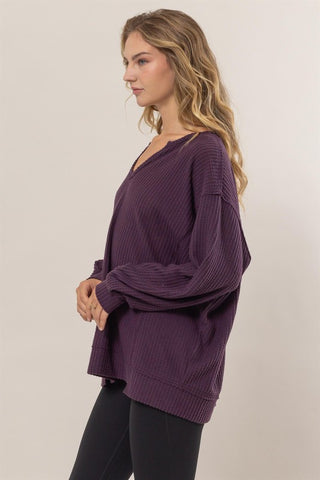 Brooke Vneck Waffle Top