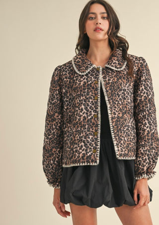 Lanie Cheetah Quilted Jacket