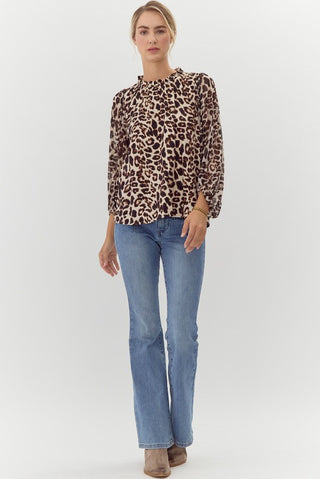 Taylor Leopard Chiffon Top