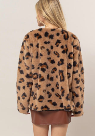 Celine Faux Fur Leopard Jacket