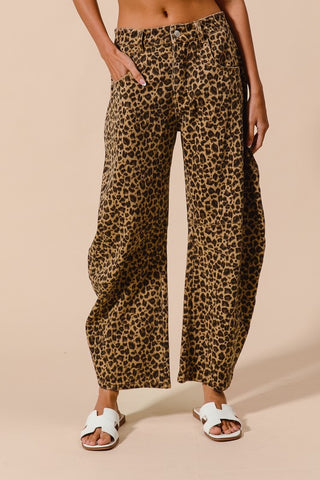 Blanche Leopard Barrel Jeans