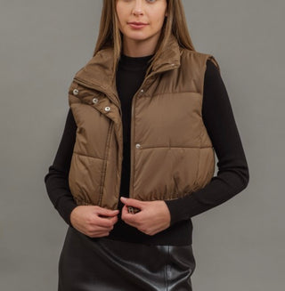 Cropped Puffer Vest