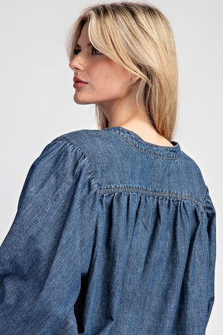 Beth Mineral Washed Denim Top