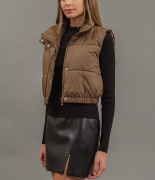 Cropped Puffer Vest