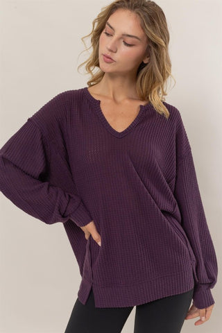 Brooke Vneck Waffle Top