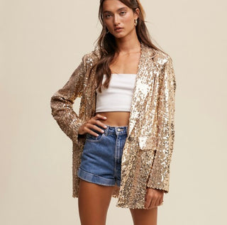 Gia Oversized Sequin Blazer