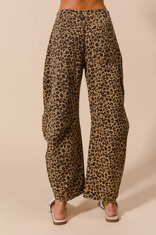 Blanche Leopard Barrel Jeans