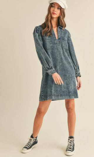 Shae Vneck Denim Dress