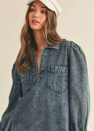 Shae Vneck Denim Dress