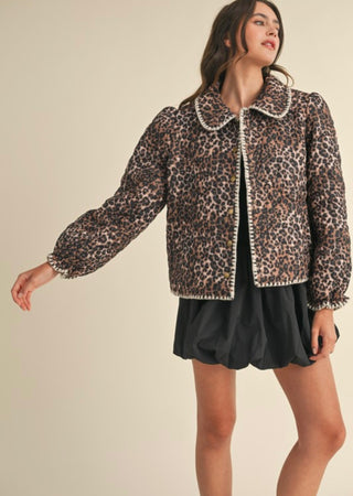 Lanie Cheetah Quilted Jacket