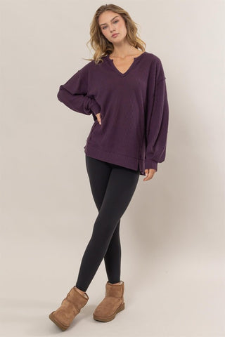 Brooke Vneck Waffle Top