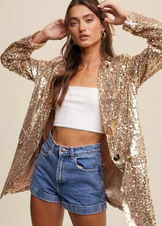 Gia Oversized Sequin Blazer