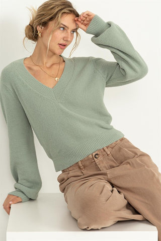 Fuzzy Vneck Sweater