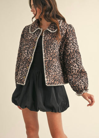 Lanie Cheetah Quilted Jacket