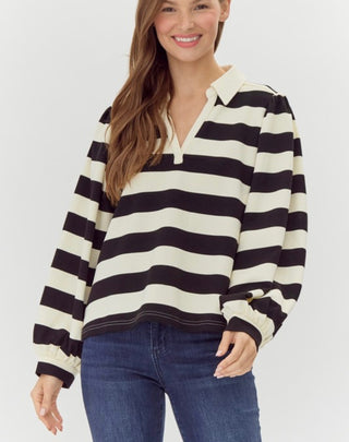 Striped Polo Top