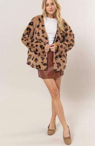 Celine Faux Fur Leopard Jacket