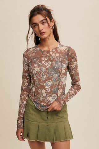 Floral Mesh Top