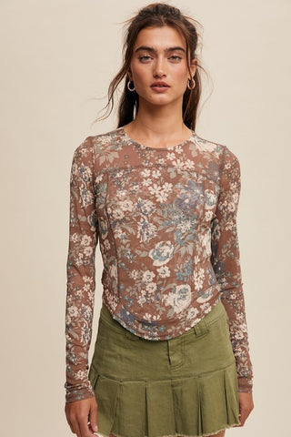 Floral Mesh Top